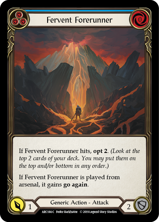 Fervent Forerunner (Blue) [ARC184-C] (Arcane Rising)  1st Edition Normal | Good Games Morley