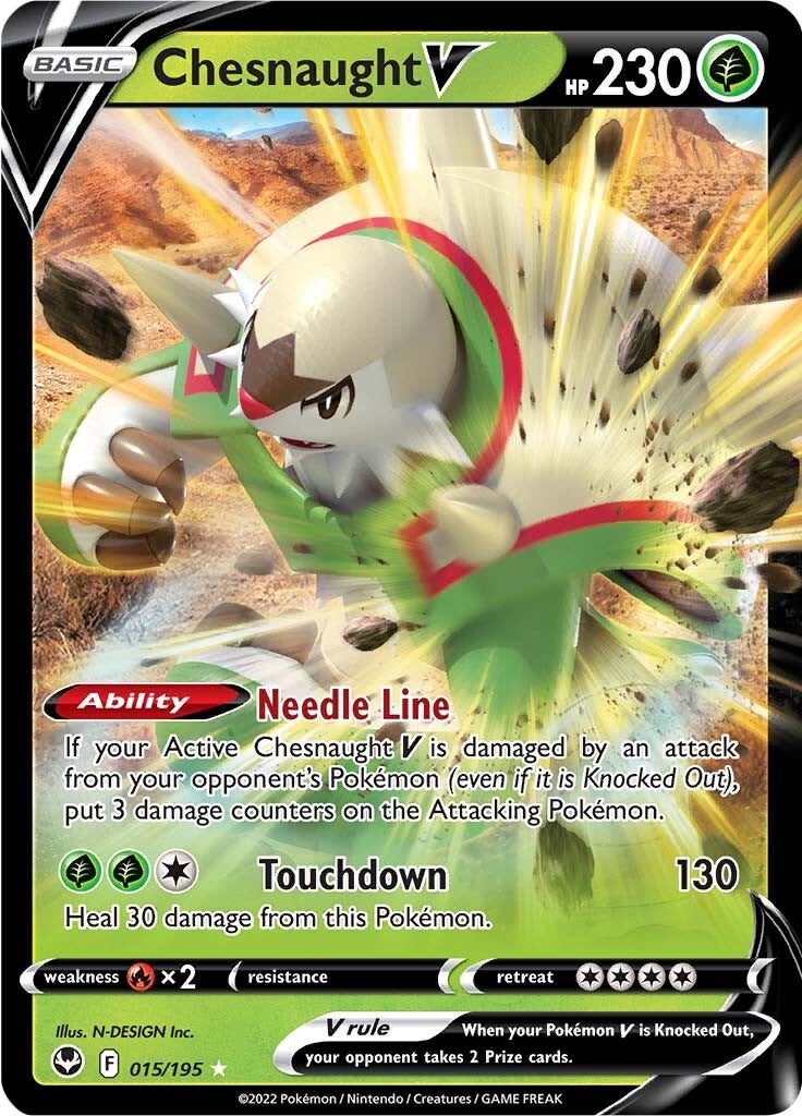Chesnaught V (015/195) [Sword & Shield: Silver Tempest] | Good Games Morley