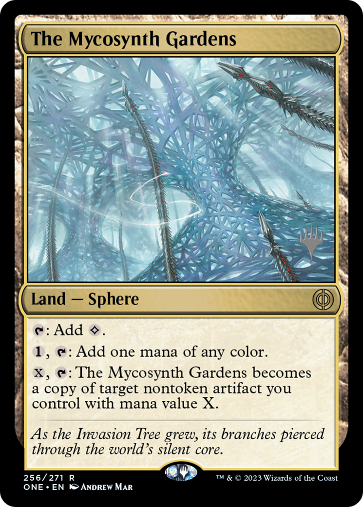 The Mycosynth Gardens (Promo Pack) [Phyrexia: All Will Be One Promos] | Good Games Morley