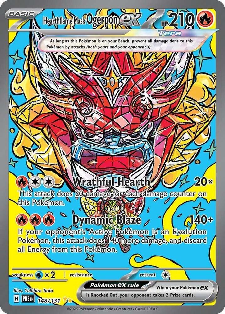 Hearthflame Mask Ogerpon ex (148/131) [Scarlet & Violet: Prismatic Evolutions] | Good Games Morley