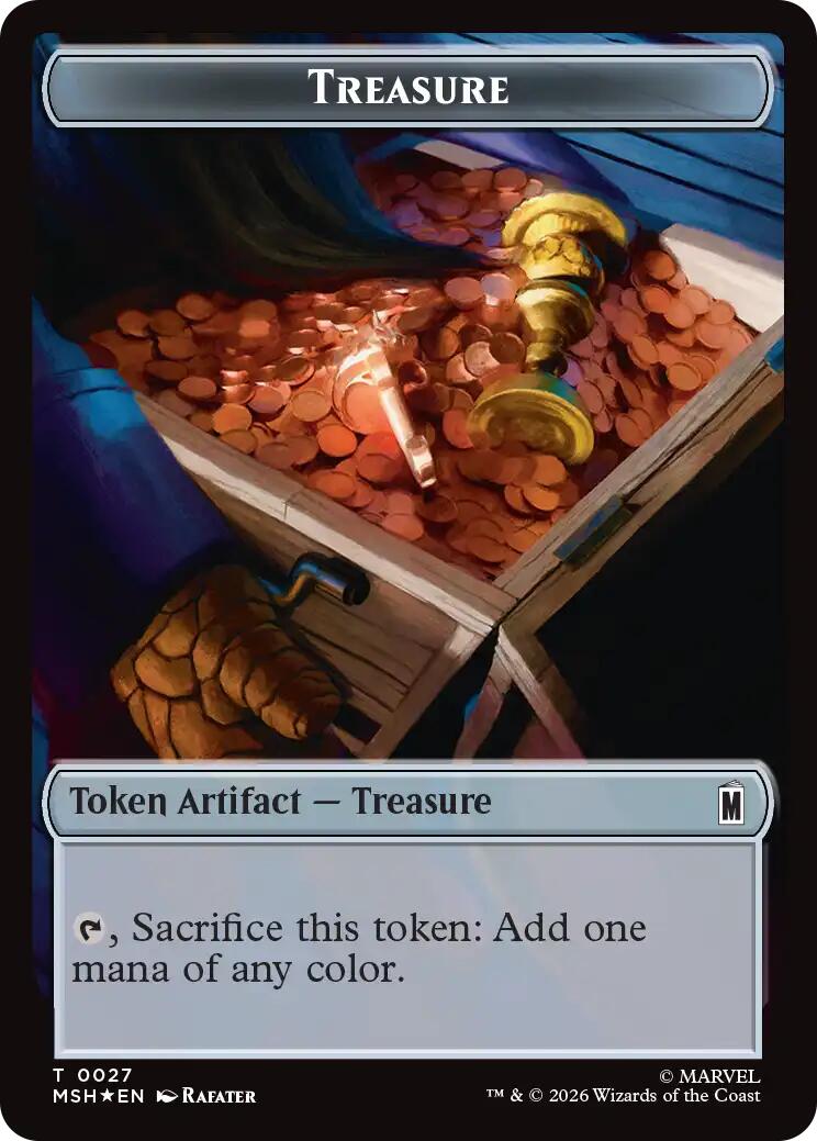 Treasure (027) // Construct (030) Double-Sided Token (Surge Foil) [Marvel Super Heroes Commander Tokens] | Good Games Morley