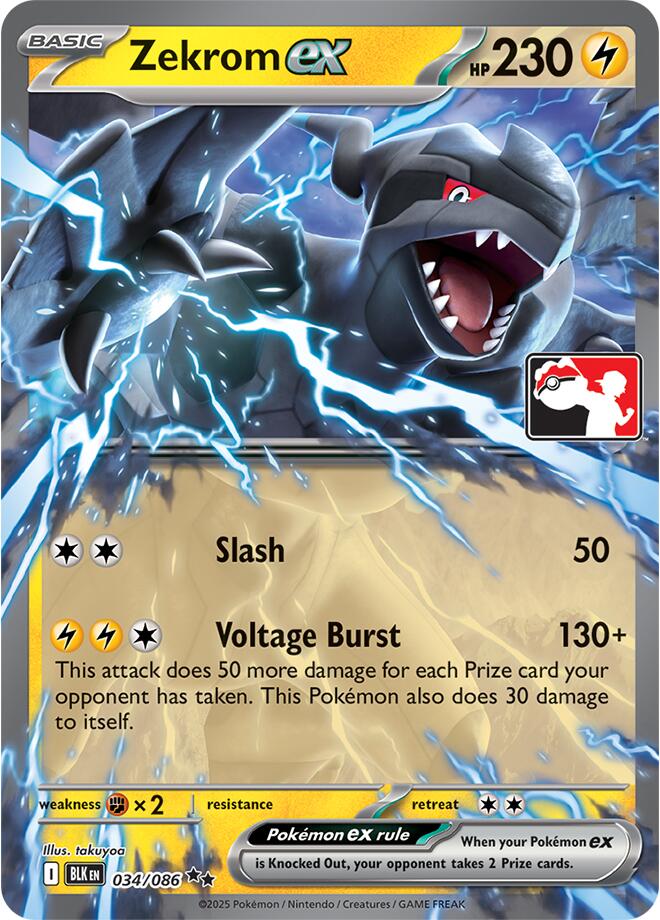 Zekrom ex (034/086) (Right Stamp) [Prize Pack Series Nine] | Good Games Morley