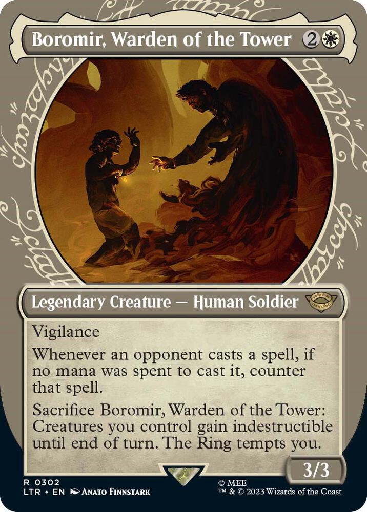 Boromir, Warden of the Tower 302 (Universes Beyond: The Lord of the Rings: Tales of Middle-earth)  - Showcase Foil | Good Games Morley