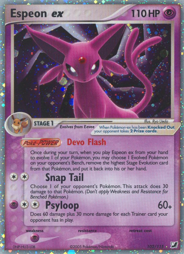 Espeon ex (102/115) [EX: Unseen Forces] | Good Games Morley