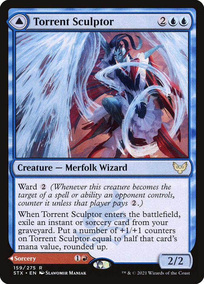 Torrent Sculptor // Flamethrower Sonata 159 (Strixhaven: School of Mages)  - Foil | Good Games Morley