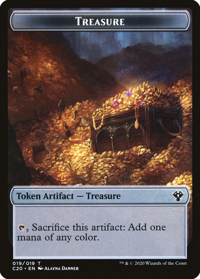 Spirit // Treasure Double-Sided Token [Commander 2020 Tokens] | Good Games Morley