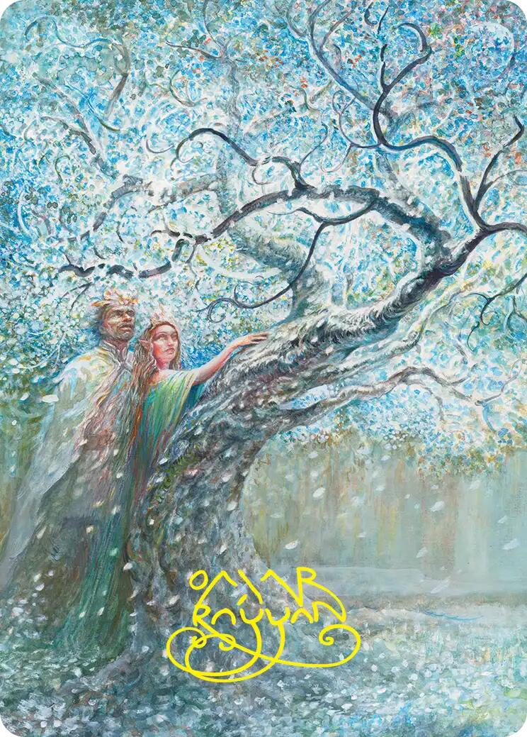 Flowering of the White Tree Art Card (Gold-Stamped Signature) [The Hobbit Art Series] | Good Games Morley