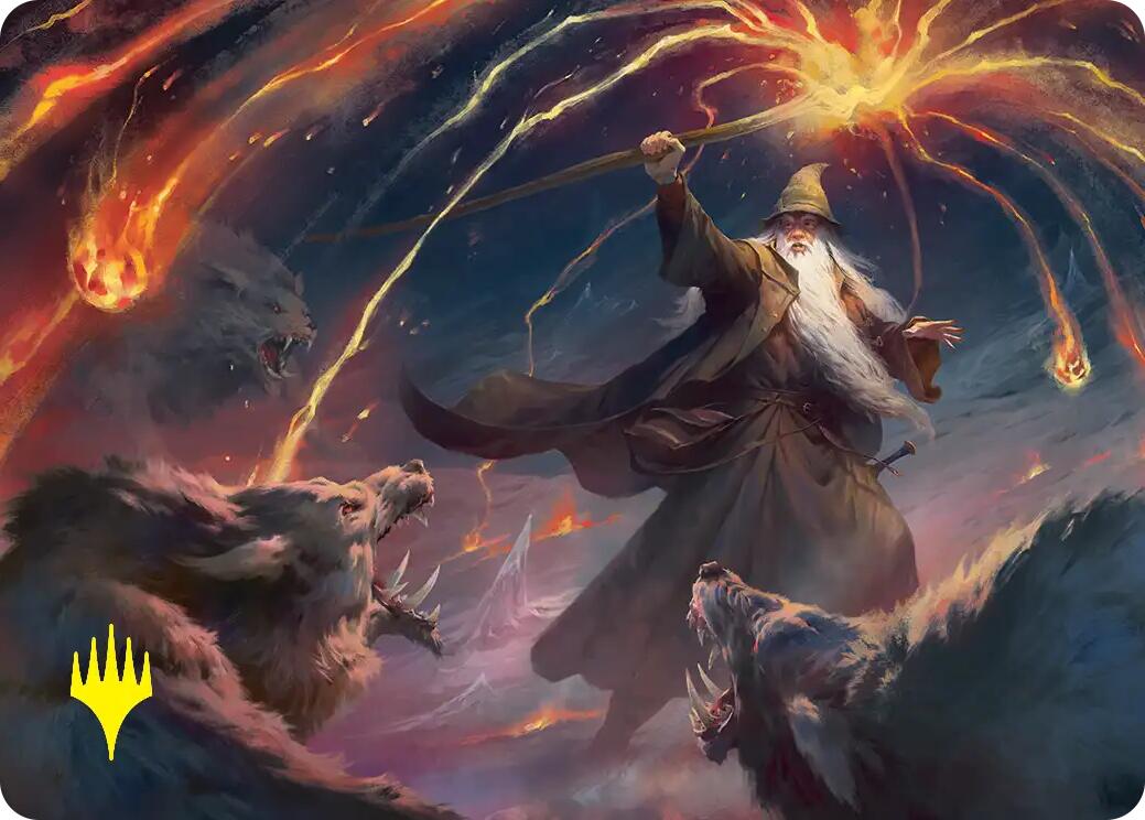 Gandalf, Shadow's Foe Art Card (Gold-Stamped) [The Hobbit Art Series] | Good Games Morley