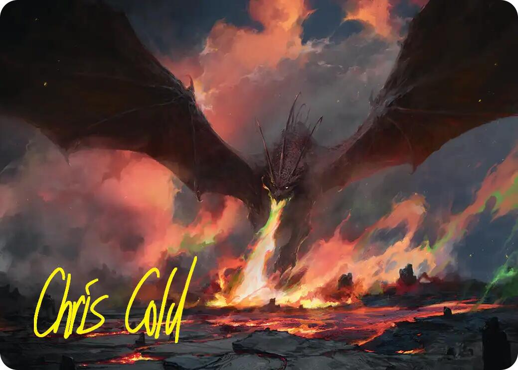 Smaug, the Great Calamity Art Card (Gold-Stamped Signature) [The Hobbit Art Series] | Good Games Morley