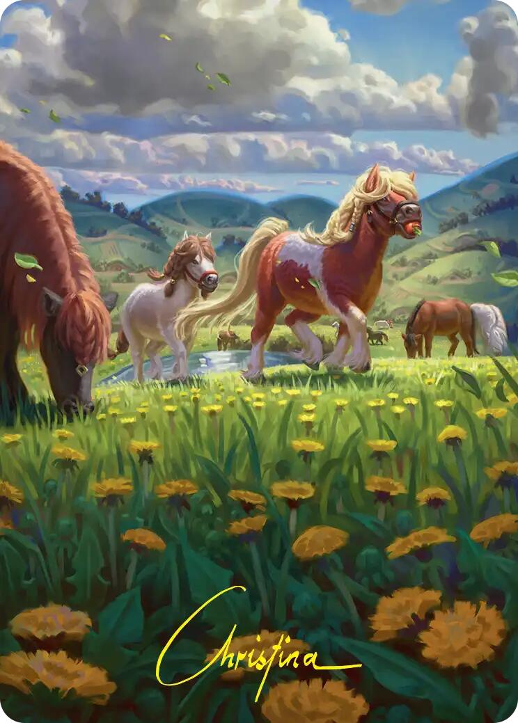 Troop of Ponies Art Card (Gold-Stamped Signature) [The Hobbit Art Series] | Good Games Morley