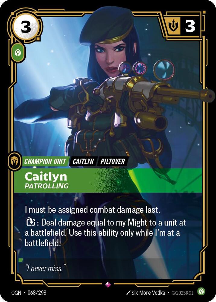 Caitlyn - Patrolling 068/298 (Origins)  - Foil | Good Games Morley