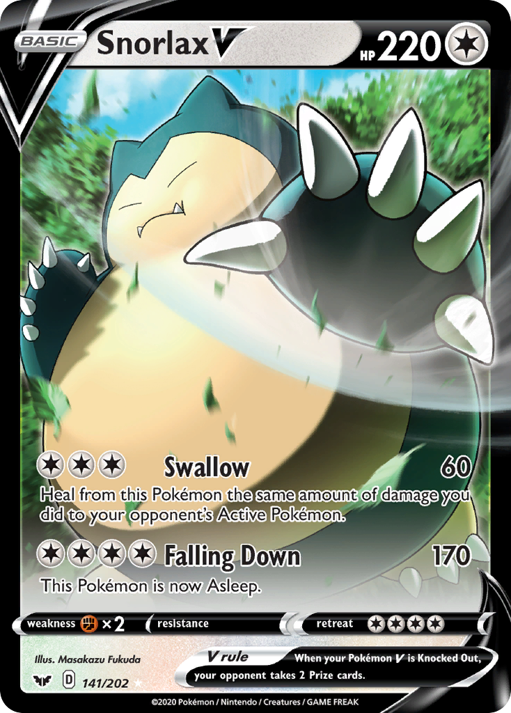 Snorlax V (141/202) (Oversized) [Sword & Shield: Base Set] | Good Games Morley