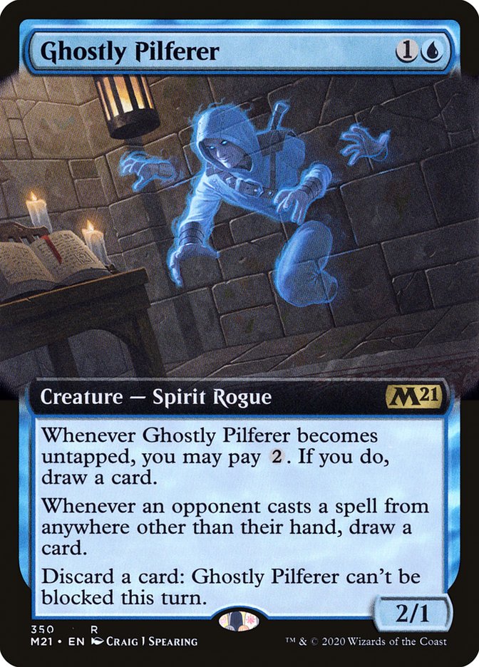 Ghostly Pilferer (Extended Art) [Core Set 2021] | Good Games Morley