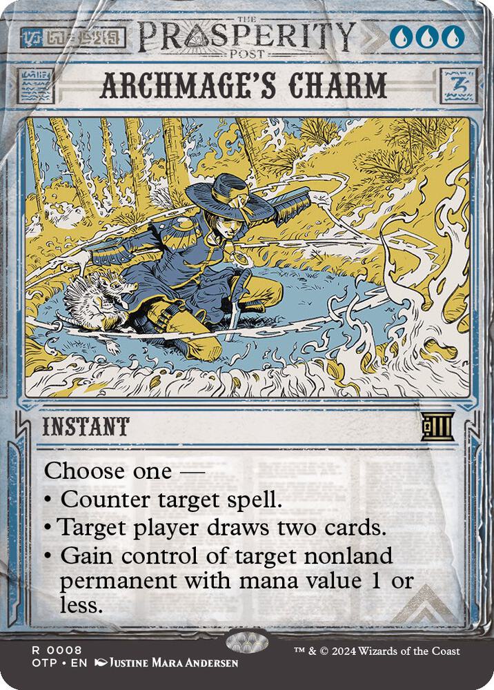 Archmages Charm 8 (Outlaws of Thunder Junction: Breaking News)  - Showcase Foil | Good Games Morley