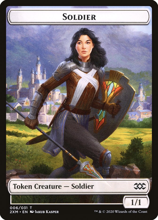 Beast // Soldier Double-Sided Token [Double Masters Tokens] | Good Games Morley