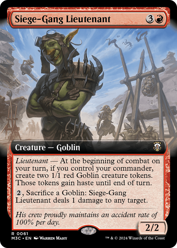 Siege-Gang Lieutenant (Extended Art) (Ripple Foil) [Modern Horizons 3 Commander] | Good Games Morley