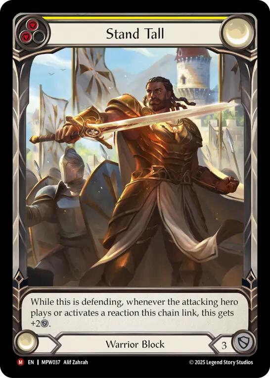 Stand Tall (Yellow) (Extended Art) [MPW037] (Mastery Pack Warrior)  Rainbow Foil | Good Games Morley