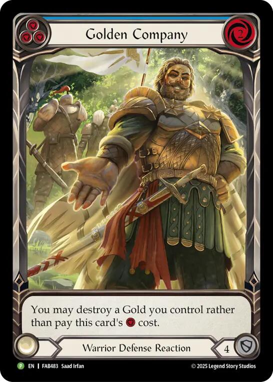 Golden Company (Blue) [FAB483] (Promo)  Rainbow Foil | Good Games Morley