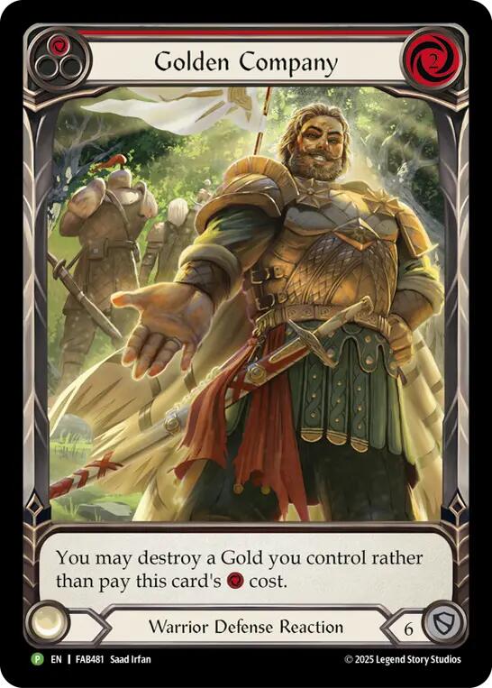 Golden Company (Red) [FAB481] (Promo)  Rainbow Foil | Good Games Morley