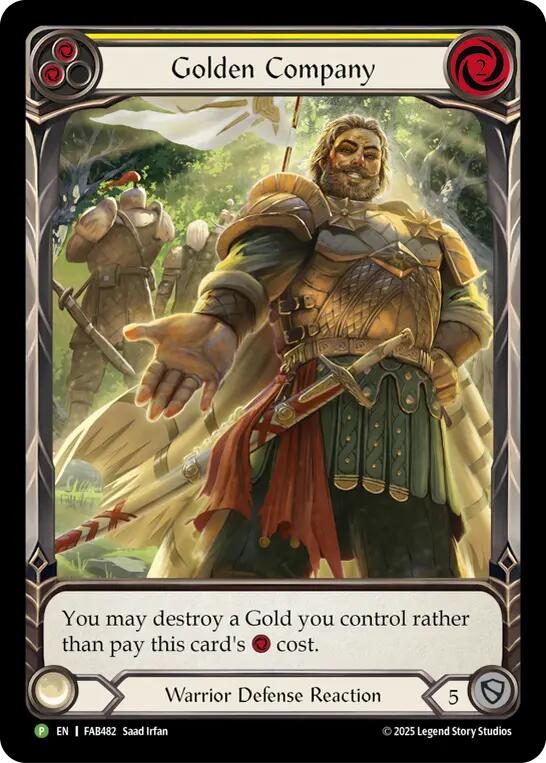 Golden Company (Yellow) [FAB482] (Promo)  Rainbow Foil | Good Games Morley