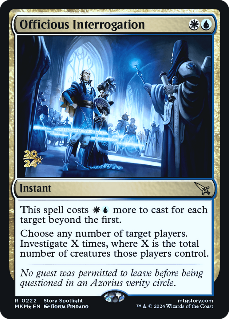 Officious Interrogation [Murders at Karlov Manor Prerelease Promos] | Good Games Morley