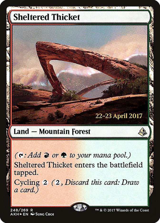 Sheltered Thicket [Amonkhet Prerelease Promos] | Good Games Morley