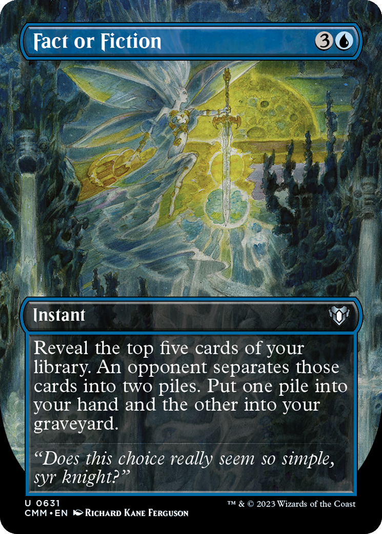 Fact or Fiction (Borderless Alternate Art) [Commander Masters] | Good Games Morley