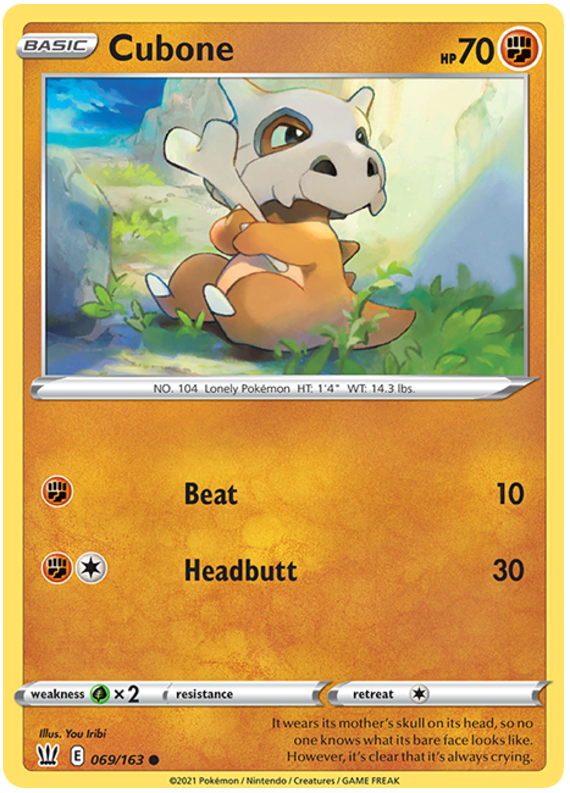 Cubone (069/163) [Sword & Shield: Battle Styles] | Good Games Morley