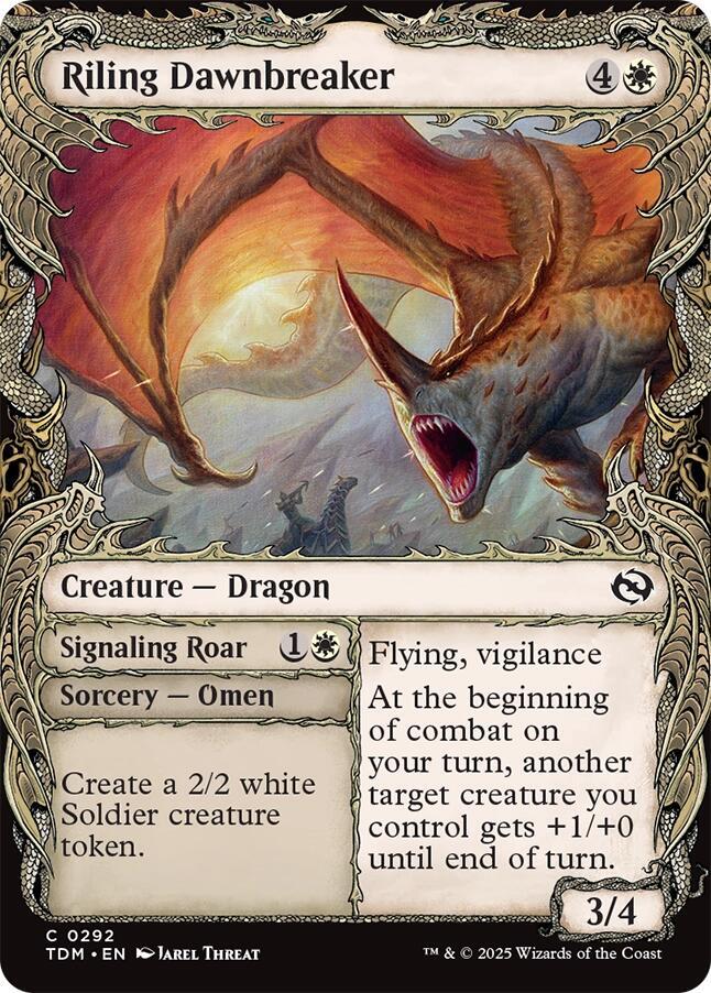 Riling Dawnbreaker // Signaling Roar 292/291 (Tarkir: Dragonstorm)  - Showcase Foil | Good Games Morley