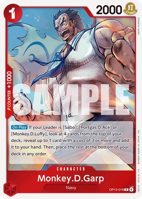 Monkey.D.Garp OP13-016 (Carrying On His Will)  - Foil | Good Games Morley
