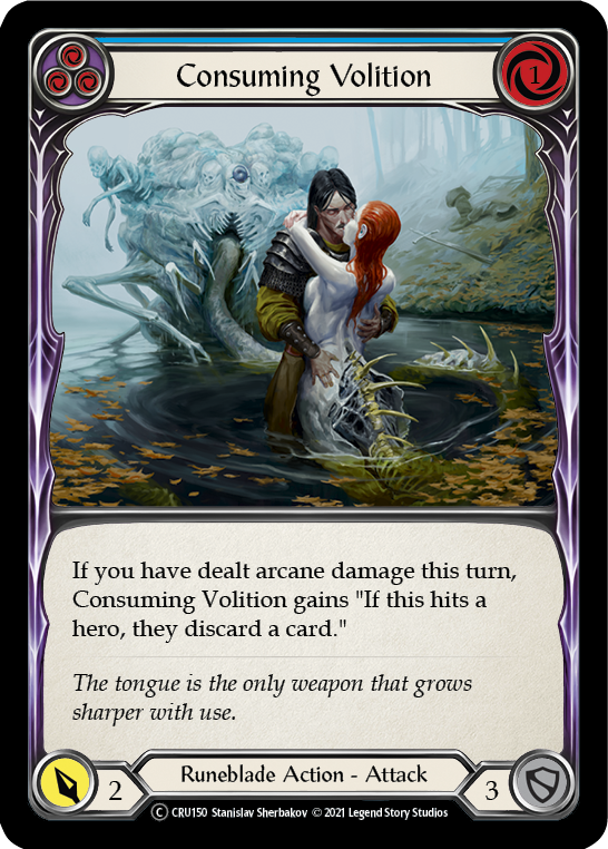 Consuming Volition (Blue) [U-CRU150] (Crucible of War Unlimited)  Unlimited Rainbow Foil | Good Games Morley