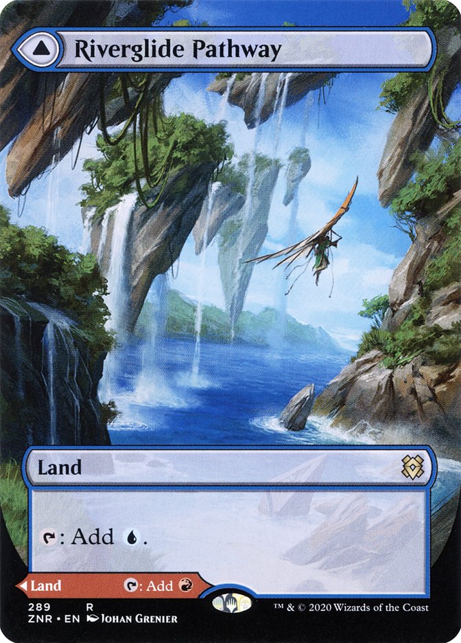 Riverglide Pathway // Lavaglide Pathway (Borderless Alternate Art) [Zendikar Rising] | Good Games Morley