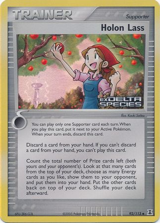 Holon Lass (92/113) (Stamped) [EX: Delta Species] | Good Games Morley