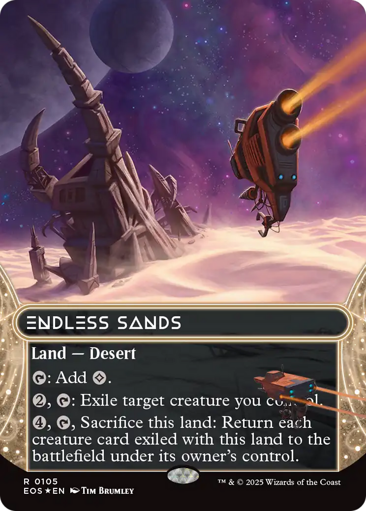 Endless Sands (0105) (Borderless) (Galaxy Foil) [Edge of Eternities: Stellar Sights] | Good Games Morley