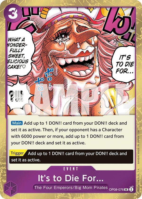 It's to Die For... OP08-076 (Premium Booster -The Best- Vol. 2)  - Pirate Foil | Good Games Morley