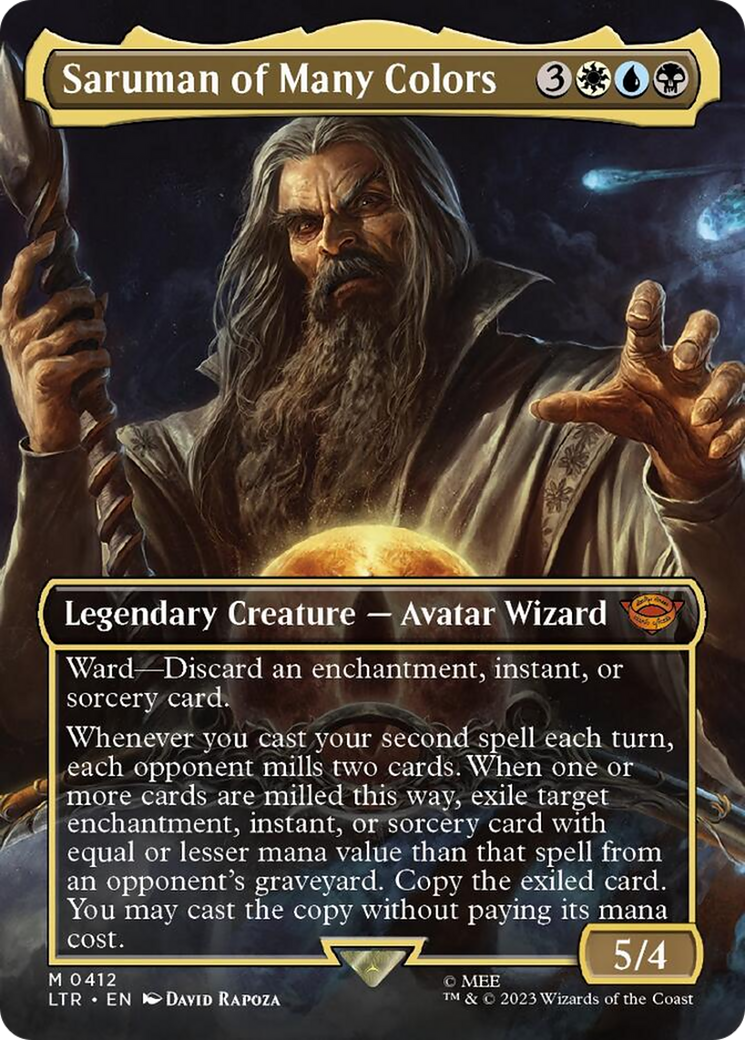 Saruman of Many Colors (Borderless Alternate Art) [The Lord of the Rings: Tales of Middle-Earth] | Good Games Morley