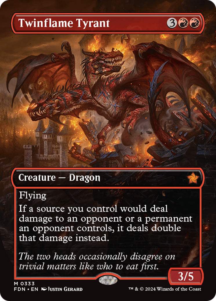 Twinflame Tyrant (Borderless) [Foundations] | Good Games Morley