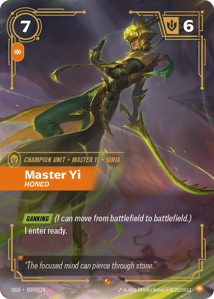 Master Yi - Honed 9/24 (Origins: Proving Grounds)  | Good Games Morley