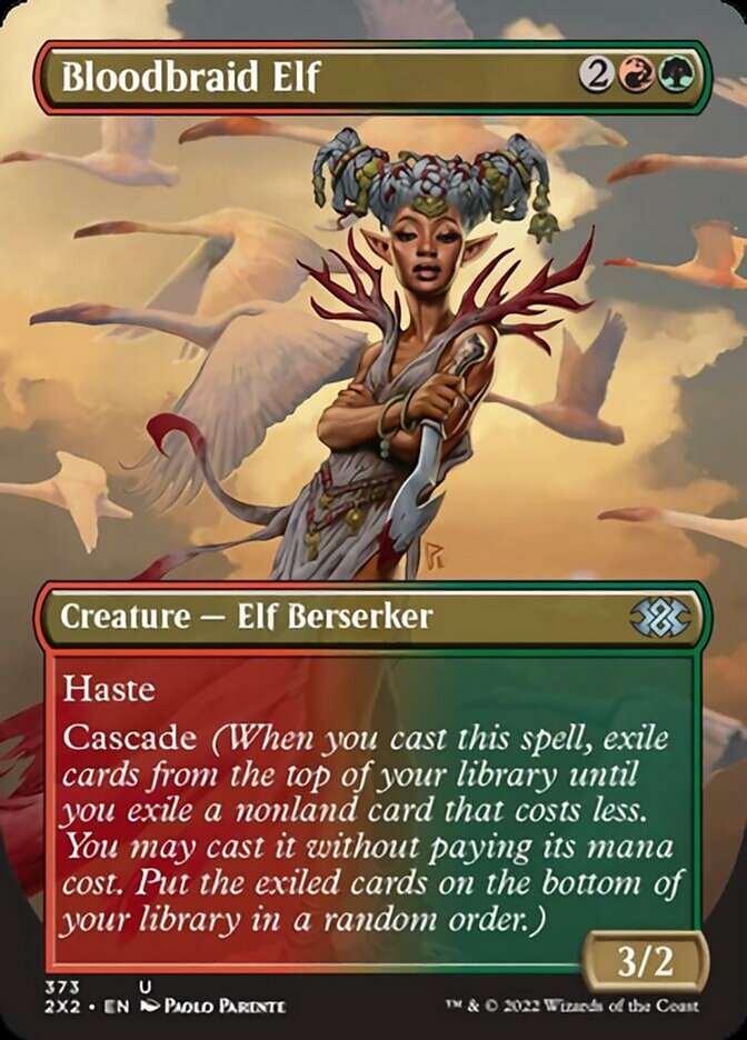 Bloodbraid Elf (Borderless Alternate Art) [Double Masters 2022] | Good Games Morley