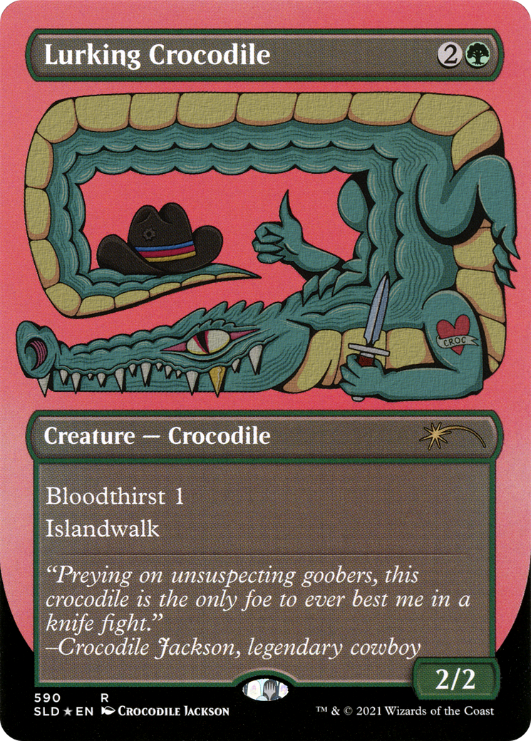 Lurking Crocodile (Foil Etched) [Secret Lair Drop Promos] | Good Games Morley