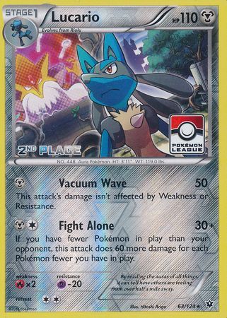 Lucario (63/124) (League Promo 2nd Place) [XY: Fates Collide] | Good Games Morley