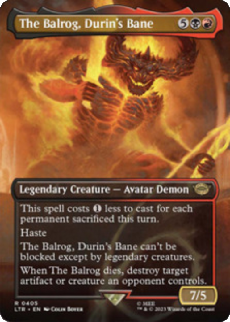 The Balrog, Durin's Bane (Borderless Alternate Art) [The Lord of the Rings: Tales of Middle-Earth] | Good Games Morley