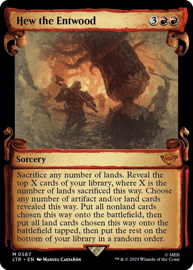Hew the Entwood 587 (Universes Beyond: The Lord of the Rings: Tales of Middle-earth)  - Showcase Scroll Foil | Good Games Morley