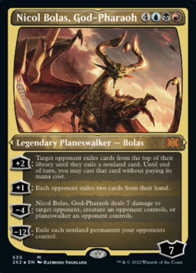 Nicol Bolas, God-Pharaoh (Foil Etched) [Double Masters 2022] | Good Games Morley