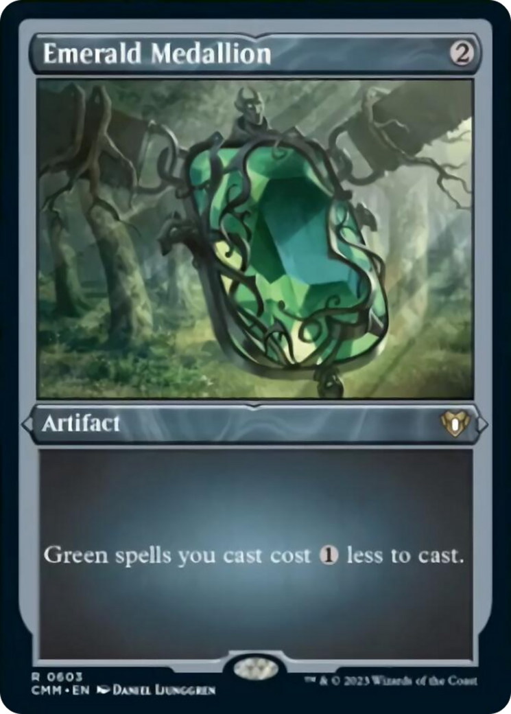Emerald Medallion (Foil Etched) [Commander Masters] | Good Games Morley