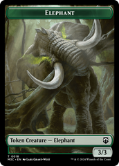 Zombie (Ripple Foil) // Elephant Double-Sided Token [Modern Horizons 3 Commander Tokens] | Good Games Morley