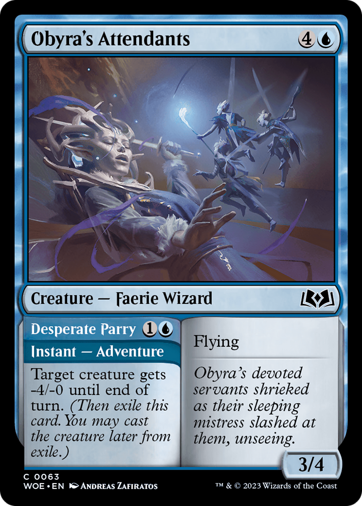 Obyra's Attendants // Desperate Parry [Wilds of Eldraine] | Good Games Morley