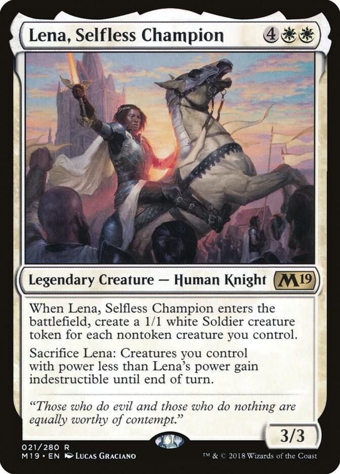 Lena, Selfless Champion 21/280 (Core Set 2019)  - Foil | Good Games Morley