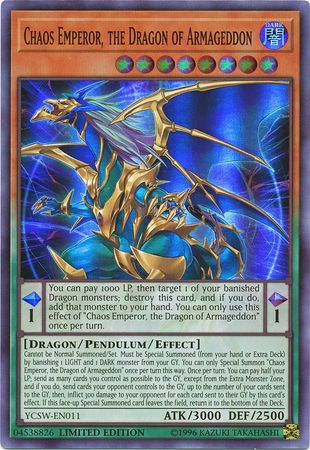 Chaos Emperor, the Dragon of Armageddon [YCSW-EN011] Super Rare | Good Games Morley
