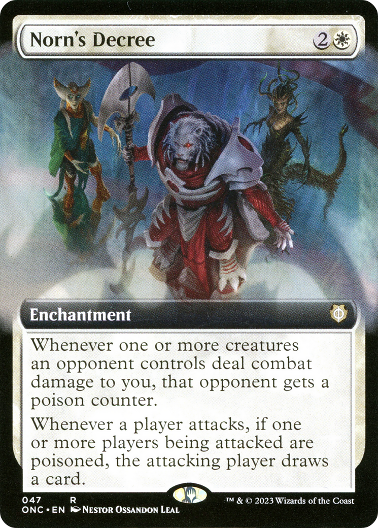Norn's Decree (Extended Art) [Phyrexia: All Will Be One Commander] | Good Games Morley